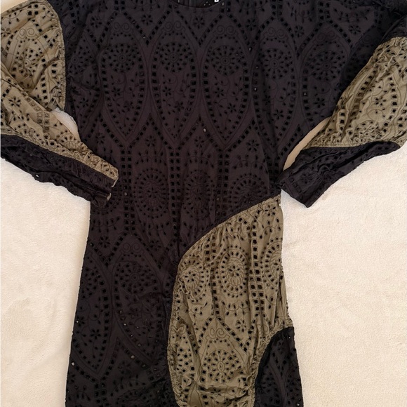 Ganni Broderie Embroidered Eyelet Mini Dress - Picture 2 of 8